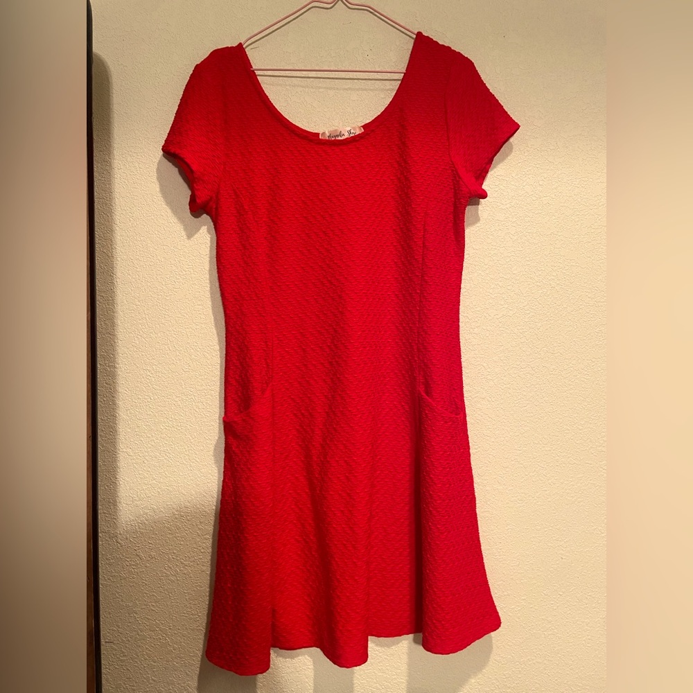 Red dress with pockets